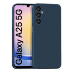Space cloth silicon back case for samsung galaxy a25 5g blue Front Back View