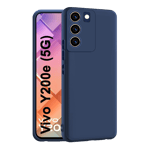 Space cloth silicon back case for vivo y200e 5g blue Front Back View