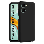 Space cloth silicon back case for vivo y28s y28e y18 y18e black Front Back View