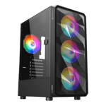 Zebronics zeb hornet mid tower premium mesh gaming case 3 1 120mm black Front Side View
