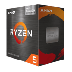 amd ryzen 5 desktop processor 6 cores 12threads 4 4ghz pcie3 am4 5500gt silver front view model viewww