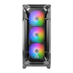 antec df 600 flux mid tower ultmate gaming case 3 1 1 120mm argb fans black front view