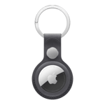 apple airtag finewoven key ring black front view
