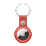 apple airtag finewoven key ring coral front view