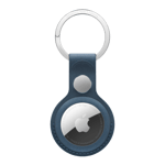 apple airtag finewoven key ring pacific blue front view