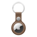 apple airtag finewoven key ring taupe front view