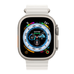 apple ocean watch strap for ultra watch 49mm white mqe93zm a front view