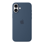 apple silicone case with magsafe for iphone 16 plus denim white
