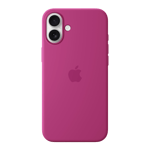 apple silicone case with magsafe for iphone 16 plus fuchsia white