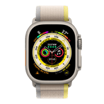 apple trail loop watch strap for ultra watch 49mm yellow beige mqeg3zm a front view