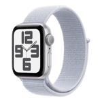 apple watch se gps silver aluminium case with sport loop blue cloud 40 mm mxee3hn a left view