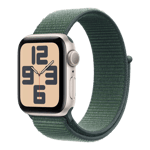 apple watch se gps starlight aluminium case with sport loop lake green 40 mm mxeh3hn a left view