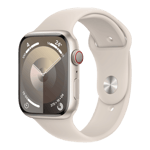 apple watch series 9 gps cellular starlight 41 mm mrhp3hn a left side view