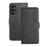 arrow leather flip cover for samsung galaxy a05s black front view