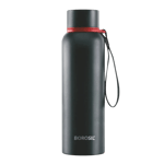 borosil trek water bottle 500 ml black front view