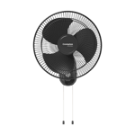 crompton high speed torpedo 400 mm wall fan black front view
