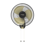crompton high speed torpedo 400 mm wall fan black yellow front view