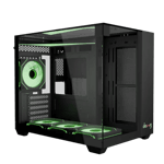 dawg y 740 mid tower mesh gaming case 4 120mm argb fan black Front View
