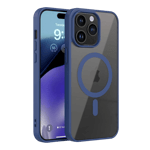 flifit magnetic full protection back case for apple iphone 15 pro Navy blue front view