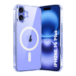flifit magsafe case for apple iphone 16 plus transparent front view