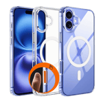 flifit magsafe case for apple iphone 16 transparent front view