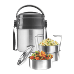 milton steel on 3 pcs set thermo lunch box multi color 380 ml front view