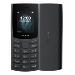 nokia 105 2023 single sim black front back side view