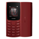 nokia 105 2023 single sim red front back side view