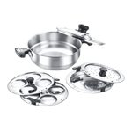 prestige stainless steel multi kadai 22 cm front view