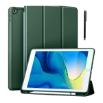 robocare remak leather cover for apple ipad 10 2 inch 8thand9th gen green front view