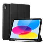 robocare remak leather cover for apple ipad 10 9 inch 10th gen black front view