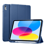 robocare remak leather cover for apple ipad 10 9 inch 10th gen blue front view