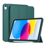 robocare remak leather cover for apple ipad 10 9 inch 10th gen green front view