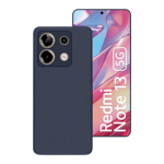 space cloth silicon back case for xiaomi redmi note 13 blue front view