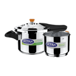 ultra duracook diet stainless steel pressure cooker 3 litre front view