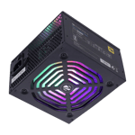 zebaronics zs500 gaming non modular smp rgb 500 watts power supply black front view