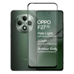 2 5d tempered glass screen protector for oppo f27 5g black Front View