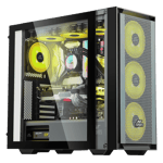 Ant esports 690 air mid tower 120mm argb gaming cabinet black Front left View