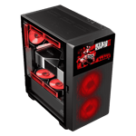 Ant esports ice digital c3 atx computer case gaming cabinet black Front View