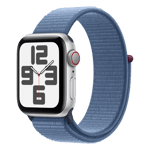 Apple Watch SE GPS Cellular Aluminium Case with Sport Loop Winter Blue 40 mm Front Left View