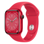 Apple Watch Series 8 GPS Cellular Aluminium Case with Sport Band Product Red 45mm Side View