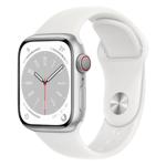 Apple Watch Series 8 GPS Cellular Silver Aluminium Case with Sport Band White 41mm 2