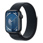 Apple Watch Series 9 GPS Aluminium Case with Sport Loop Midnight 41 mm front view