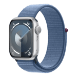 Apple Watch Series 9 GPS Aluminium Case with Sport Loop Winter Blue 45 mm front view back model view
