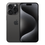 Apple iphone 15 pro black titanium 128gb Front Back View