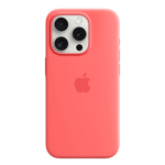 Apple silicone case with magsafe for iphone 15 pro guava Back View