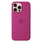 Apple silicone case with magsafe for iphone 16 pro max fuchsia Back View 1