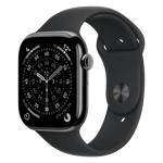 Apple watch series 11 gps cellular titanium case with black sport band s m slate 46mm Front Left View