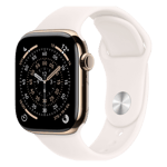 Apple watch series 11 gps cellular titanium case with light blush sport band s m gold 42 mm Front Right View