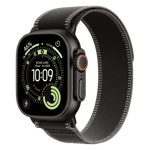 Apple watch ultra 3 gps cellular black titanium case with trail loop s m black charcoal 49 mm Front Right View